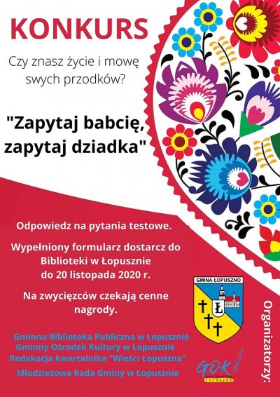 zdjecie na stronie o tytule: Konkurs pn. „Czy znasz życie i mowę swych przodków? Zapytaj babcię, zapytaj dziadka”