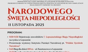 Zdjęcie do aktualności Obchody Narodowego Święta Niepodległości w Łopusznie