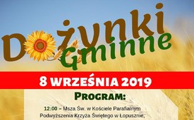 Dożynki Gminne 8 września 2019 r. - Zaproszenie