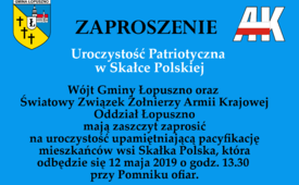 Uroczystość Patriotyczna w Skałce Polskiej 12.05.2019 - Zaproszenie
