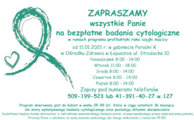 Bezpłatne badania cytologiczne w GOZ Łopuszno