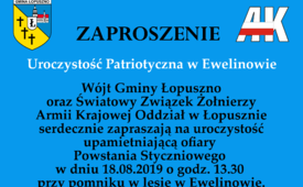 Uroczystość Patriotyczna w Ewelinowie 18.08.2019 - Zaproszenie