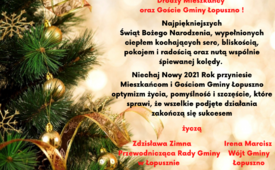 Najserdeczniejsze życzenia świąteczne i noworoczne od Samorządu Gminy Łopuszno