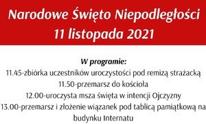 zdjecie na stronie o tytule: Narodowe Święto Niepodległości - 11 listopada 2021