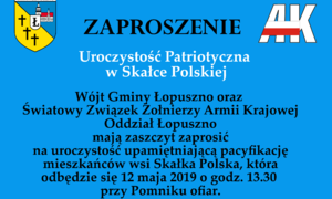 zdjecie na stronie o tytule: Uroczystość Patriotyczna w Skałce Polskiej 12.05.2019 - Zaproszenie