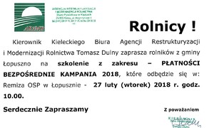 zdjecie na stronie o tytule: Wypełnianie wniosków o płatności bezpośrednie - Szkolenie