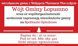 zdjecie na stronie o tytule: Zaproszenie na spotkanie opłatkowe dla Mieszkańców Gminy Łopuszno 21.12.2022 r.