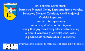 zdjecie na stronie o tytule: Uroczystość Patriotyczna na Kościółku w Łopusznie - 03.09.2023