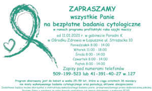 zdjecie na stronie o tytule: Bezpłatne badania cytologiczne w GOZ Łopuszno