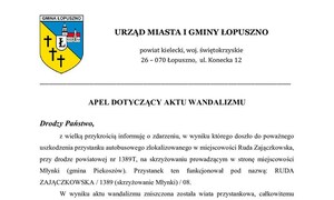 zdjecie na stronie o tytule: Apel Burmistrza Miasta i Gminy Łopuszno