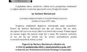 zdjecie na stronie o tytule: Ostatnie pożegnanie śp. Barbary Mariańczyk