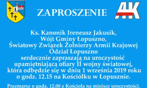 zdjecie na stronie o tytule: Uroczystość Patriotyczna na Kościółku 01.09.2019 - Zaproszenie