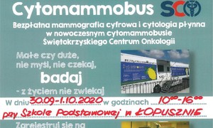 zdjecie na stronie o tytule: Bezpłatne badania mammografii cyfrowej i cytologii płynnej w dniach 30.09 – 01.10