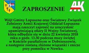 zdjecie na stronie o tytule: Uroczystość patriotyczna w Dobrzeszowie 22.04.2018 r.