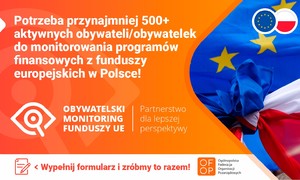 zdjecie na stronie o tytule: Obywatelski monitoring funduszy europejskich - nie przegap!