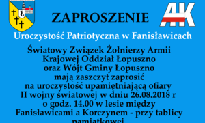 zdjecie na stronie o tytule: Uroczystość Patriotyczna w Fanisławicach 26.08.2018 r.